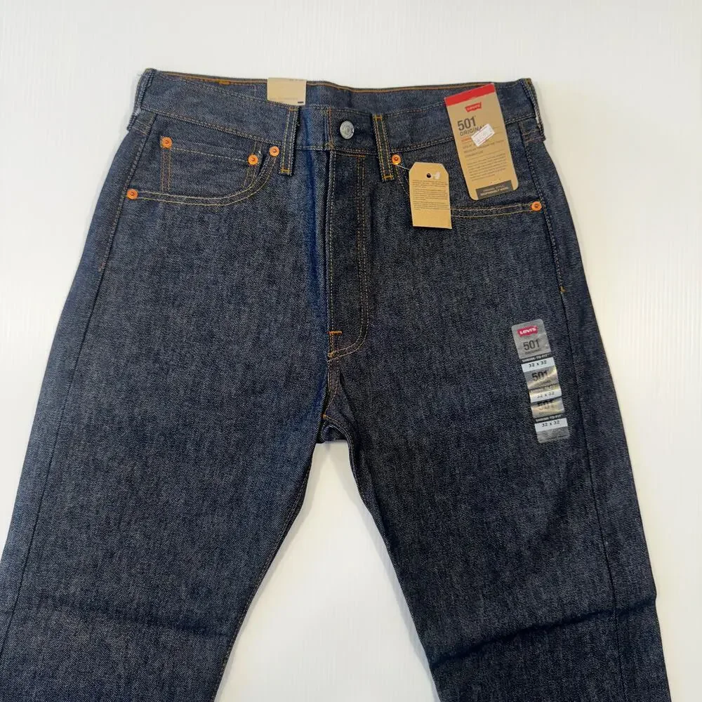 Levi’s 501 Shrink To Fit Jeans 32x32 Deadstock Dark Wash NWT Dadcore Normcore - Picture 4 of 16